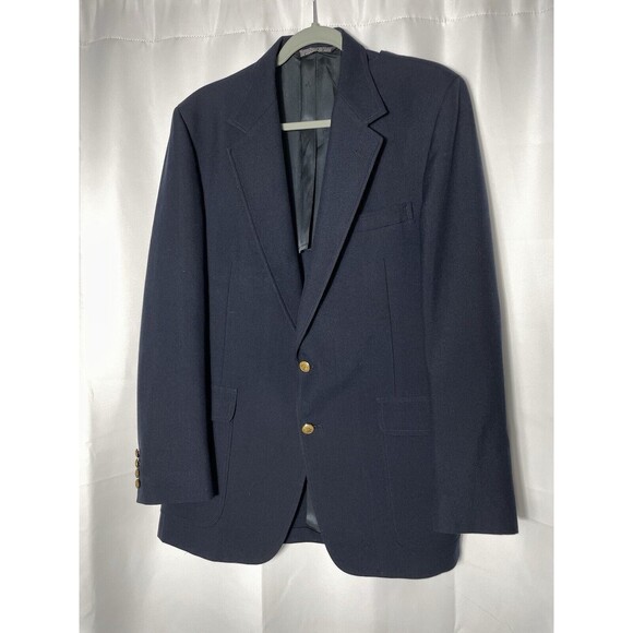 The Oxford Shop Navy Blazer Mens Classic Gold Button Sport Coat Ivy Jacket